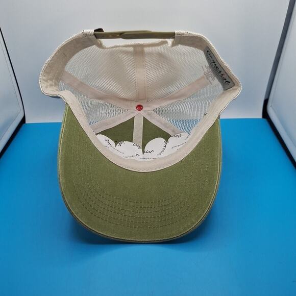 Postal Coffee Leather Patch Trucker Snapback Hat Cap Green Cotton - Picture 6 of 7